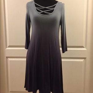 Ombré Blue Dress with Strappy Detail